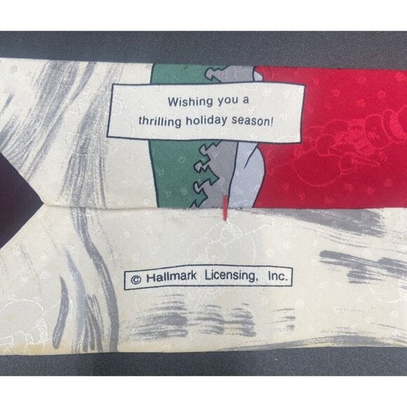 Hallmark Mens Neck Tie Santa Elf's Red Christmas Tree Dear Novelty Holidays 56" - Picture 4 of 8